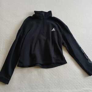 adidas ♡ sweatshirt half zip athleisure chill gym black
